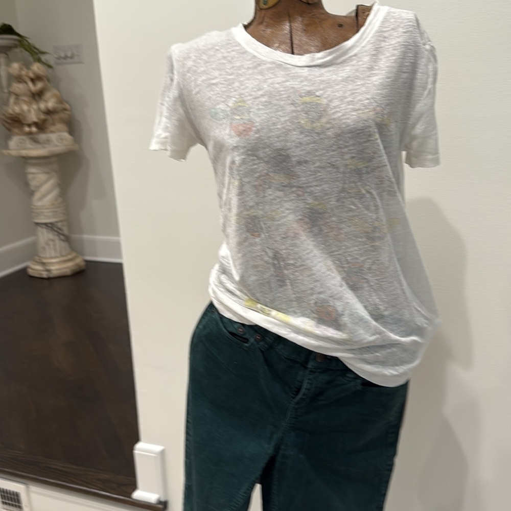 J. Crew White Bee Print Short Sleeve Tee - Picture 4 of 6